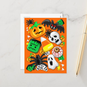Cartes Pour Fêtes Annuelles Fête des Candies Éffrayantes d'Halloween