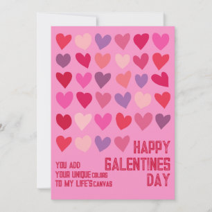 Cartes Pour Fêtes Annuelles Fête des Galentines Amis uniques Coeurs rouges ros