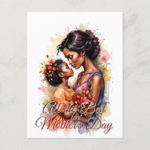 Cartes Pour Fêtes Annuelles Fête des Mères Amour Art en Aquarelle