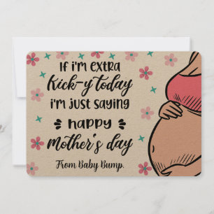 Cartes Pour Fêtes Annuelles Fête des Mères amusante de Bump Baby Bump pour que