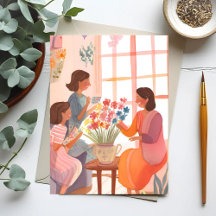 Fête des Mères Aquarelle Fleurs Peintes à la Main