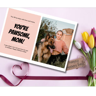 Cartes Pour Fêtes Annuelles Fête des mères Chien Maman Mignonne Animal Photo