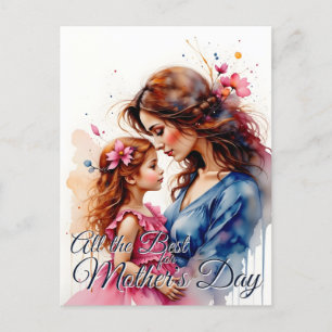 Cartes Pour Fêtes Annuelles Fête des mères dans l'aquarelle à la floraison
