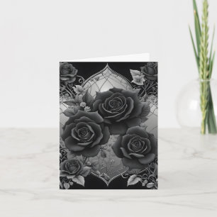 Cartes Pour Fêtes Annuelles Fête des mères de cadres gris-argent Rose noirs