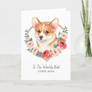 Cartes Pour Fêtes Annuelles Fête des mères de Corgi Dog Personnalisée