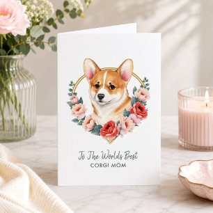 Cartes Pour Fêtes Annuelles Fête des mères de Corgi Dog Personnalisée