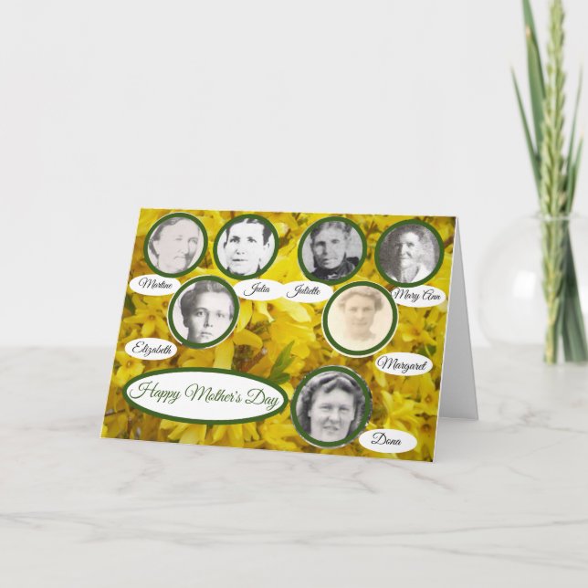 Cartes Pour Fêtes Annuelles Fête des mères de famille Jaune Forsythia Fête des (Devant)