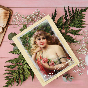 Cartes Pour Fêtes Annuelles Fête des mères de la femme victorienne aux roses r