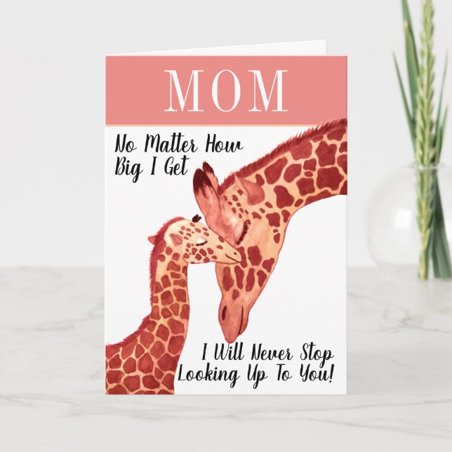 Cartes Pour Fêtes Annuelles Fête des Mères de Mère Mère et Bébé Giraffe Aquare (Devant)