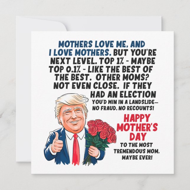 Cartes Pour Fêtes Annuelles Fête des mères Donald Trump (Devant)