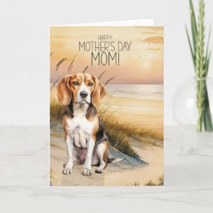 Cartes Pour Fêtes Annuelles Fête des mères du chien beagle Sunset Beach
