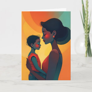 Cartes Pour Fêtes Annuelles Fête des mères mère et fils afro-américains