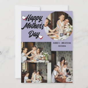 Cartes Pour Fêtes Annuelles Fête des Mères personnalisée, collage de quatre ph