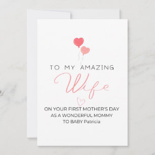Cartes Pour Fêtes Annuelles Fête des mères personnalisée pour ma femme, Patric