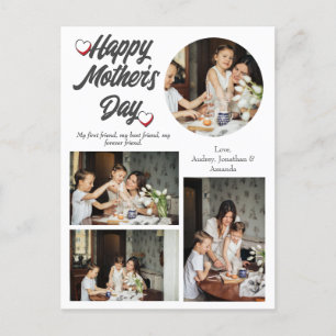 Cartes Pour Fêtes Annuelles Fête des mères personnalisées, Quatre photos colla
