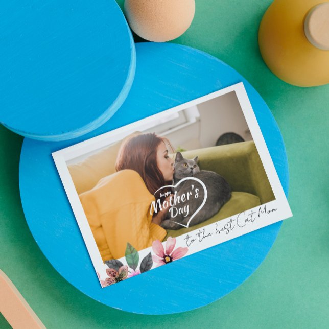 Cartes Pour Fêtes Annuelles Fête des mères photo personnalisée fleur - Meilleu (Créateur téléchargé)