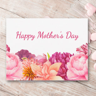 Cartes Pour Fêtes Annuelles Fête des mères pour grand-mère Pink Peony Moderne
