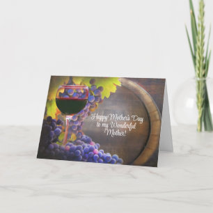 Cartes Pour Fêtes Annuelles Fête des Mères pour maman ou jolie verre à vin pou