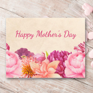 Cartes Pour Fêtes Annuelles Fête des Mères pour maman, pivoine rose florale él