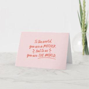 Cartes Pour Fêtes Annuelles Fête des mères pour nous Vous êtes le monde