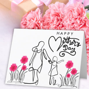 Cartes Pour Fêtes Annuelles Fête des mères pour toujours connectés De fille