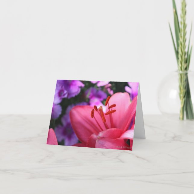 Cartes Pour Fêtes Annuelles Fête des mères rose lilly et violette (Devant)