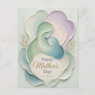 Cartes Pour Fêtes Annuelles Fête des Mères Silhouette Mère Enfant Étreinte