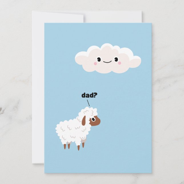 Cartes Pour Fêtes Annuelles Fête des pères AMUSANTE SHEEP PENSE QUE POURRAIT Ê (Devant)