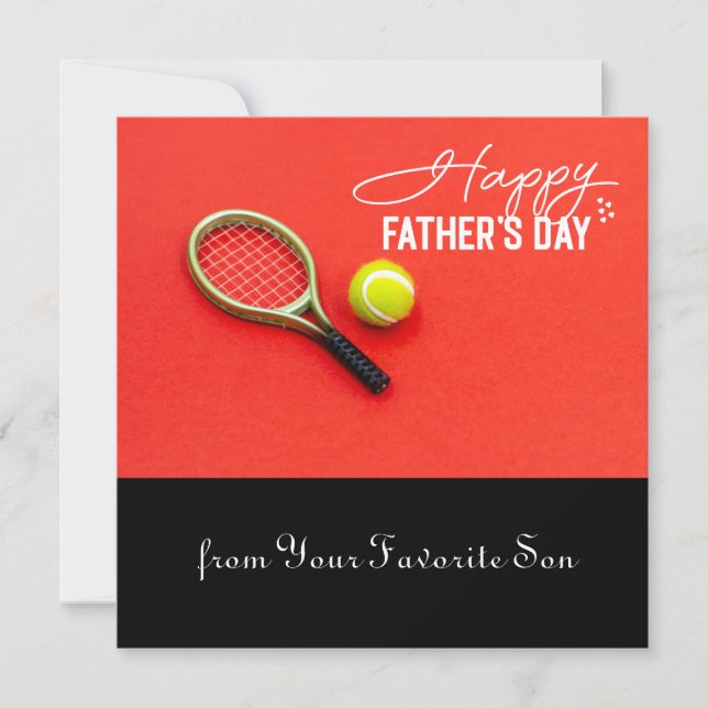 Cartes Pour Fêtes Annuelles Fête des pères de tennis avec balle pour joueur (Devant)