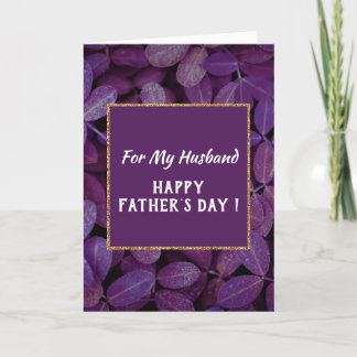 Cartes Pour Fêtes Annuelles Fête des pères Élégante De Feuille Violette Pour M
