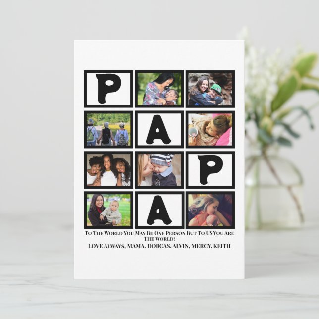Cartes Pour Fêtes Annuelles Fête des pères grand-père personnalisée Papa 9 Pho (Debout devant)