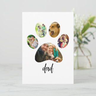 Cartes Pour Fêtes Annuelles Fête des Pères Papa Chien | 5 Empreintes de Patte 