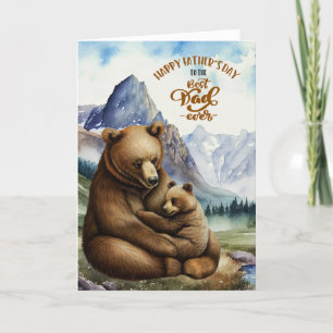 Cartes Pour Fêtes Annuelles Fête des pères papa et bébé ours dans les montagne