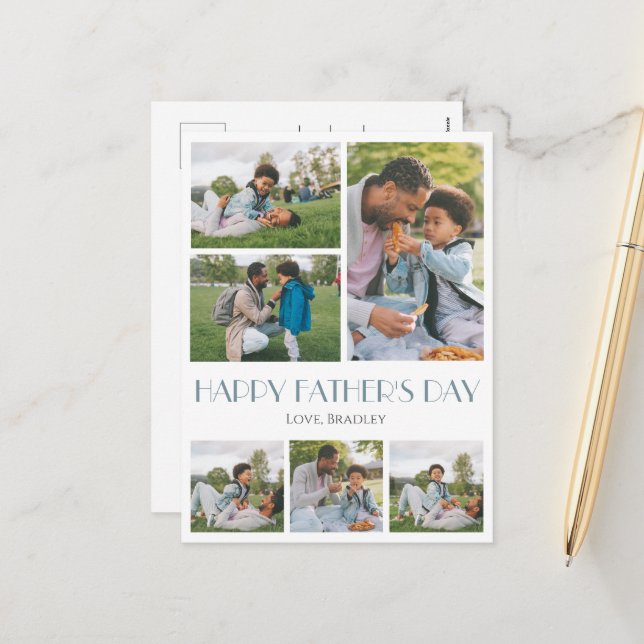 Cartes Pour Fêtes Annuelles Fête des pères simple et élégante Sweet Photo Coll (Devant/Arrière en situation)