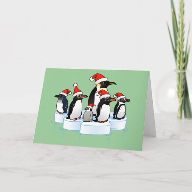 Cartes Pour Fêtes Annuelles Fête des pingouins de Noël (Devant)