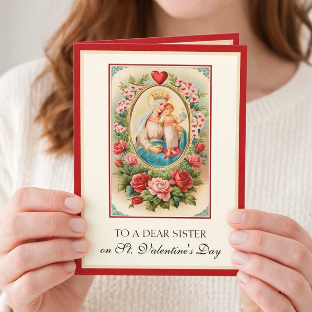 Cartes Pour Fêtes Annuelles Fête des Soeurs Catholiques Valentines Vierge Mari (Créateur téléchargé)