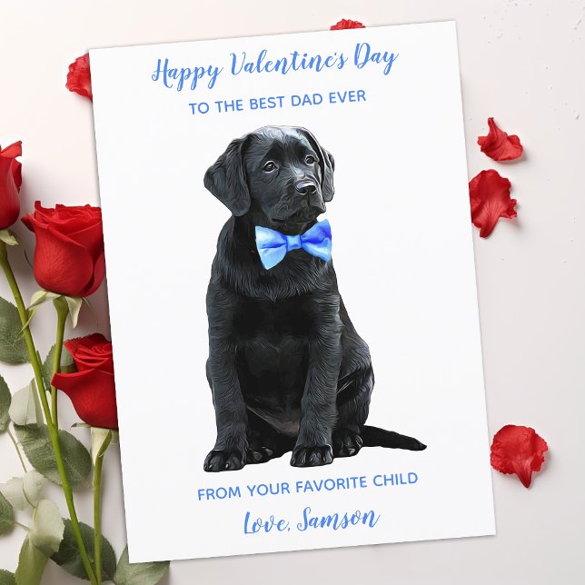 Cartes Pour Fêtes Annuelles Fête des Valentines du Labrador Puppy Papa (Créateur téléchargé)