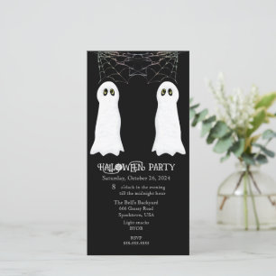 Cartes Pour Fêtes Annuelles Fête d'Halloween avec des fantômes et des toiles d