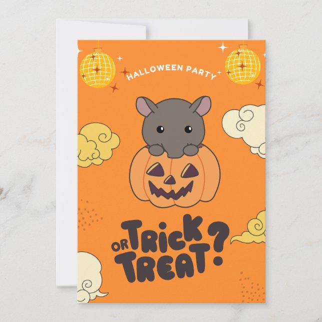 Cartes Pour Fêtes Annuelles Fête d'Halloween Farce ou Friandise Tapier Citroui (Devant)