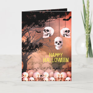 Cartes Pour Fêtes Annuelles Fête d'Halloween squelette nuit étrange crâne