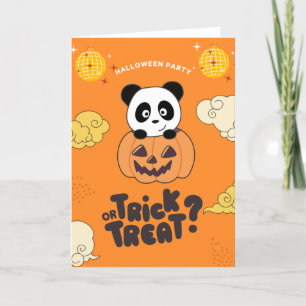 Cartes Pour Fêtes Annuelles Fête d'Halloween Trick Or Treat Panda Citrouille H