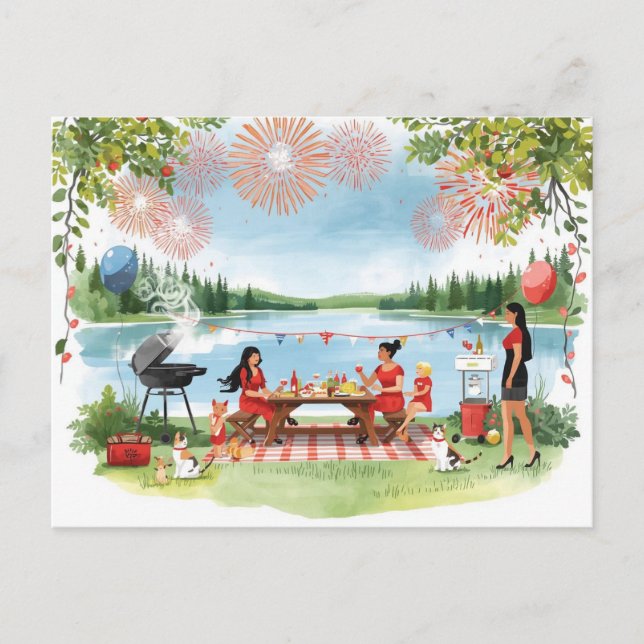 Cartes Pour Fêtes Annuelles Fête du Canada (Devant)