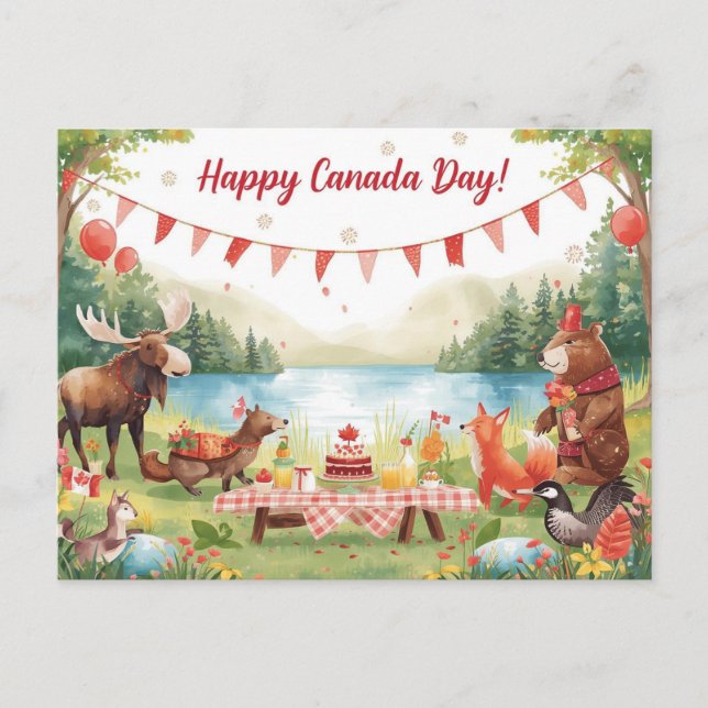 Cartes Pour Fêtes Annuelles Fête du Canada (Devant)