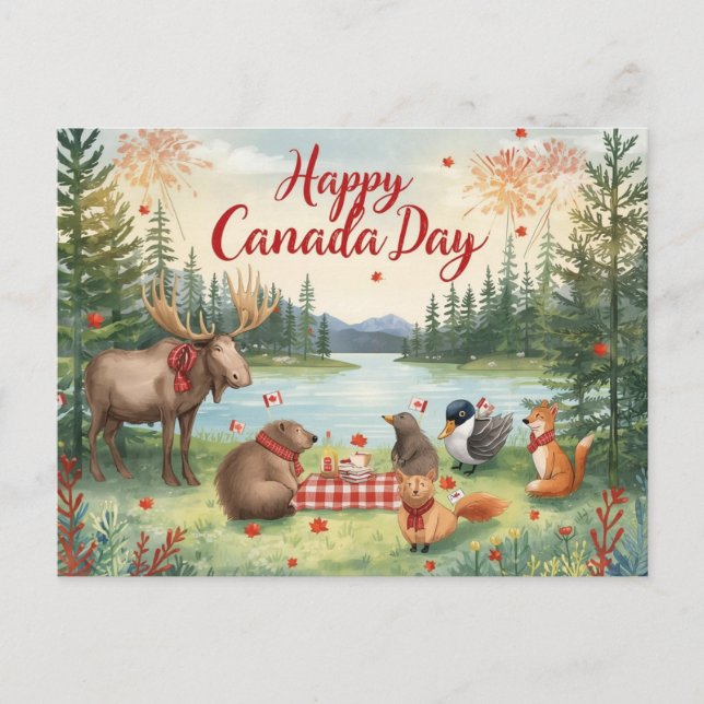 Cartes Pour Fêtes Annuelles Fête du Canada (Devant)