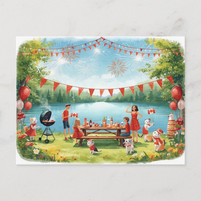 Cartes Pour Fêtes Annuelles Fête du Canada (Devant)