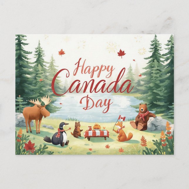 Cartes Pour Fêtes Annuelles Fête du Canada (Devant)