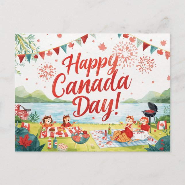 Cartes Pour Fêtes Annuelles Fête du Canada (Devant)