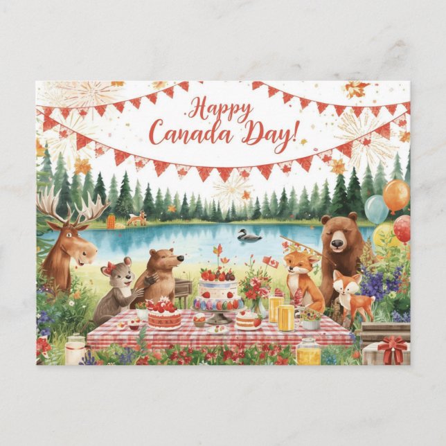 Cartes Pour Fêtes Annuelles Fête du Canada (Devant)
