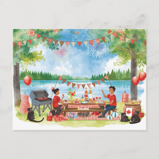 Cartes Pour Fêtes Annuelles Fête du Canada (Devant)