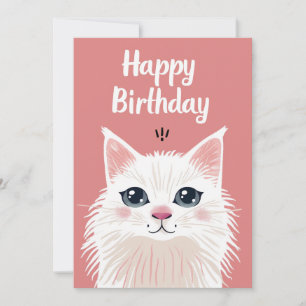 Cartes Pour Fêtes Annuelles Fête du chat blanc